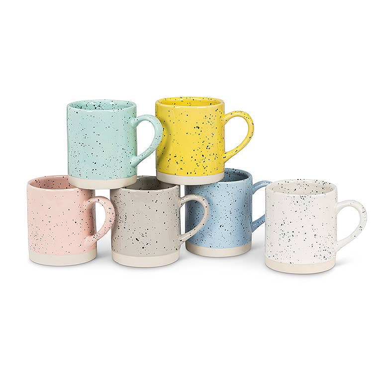 Speckled Mug-Wht-3.75"H(13oz)