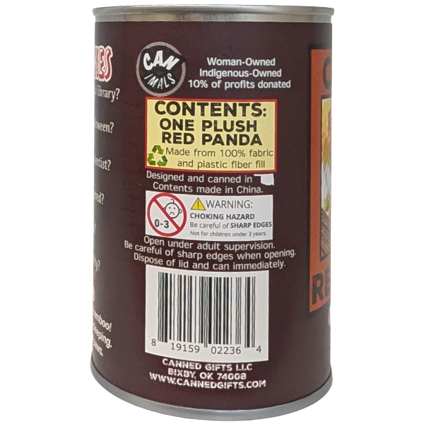 Canned Red Panda | Stuffed Animal Zoo Plush w/ Jokes
