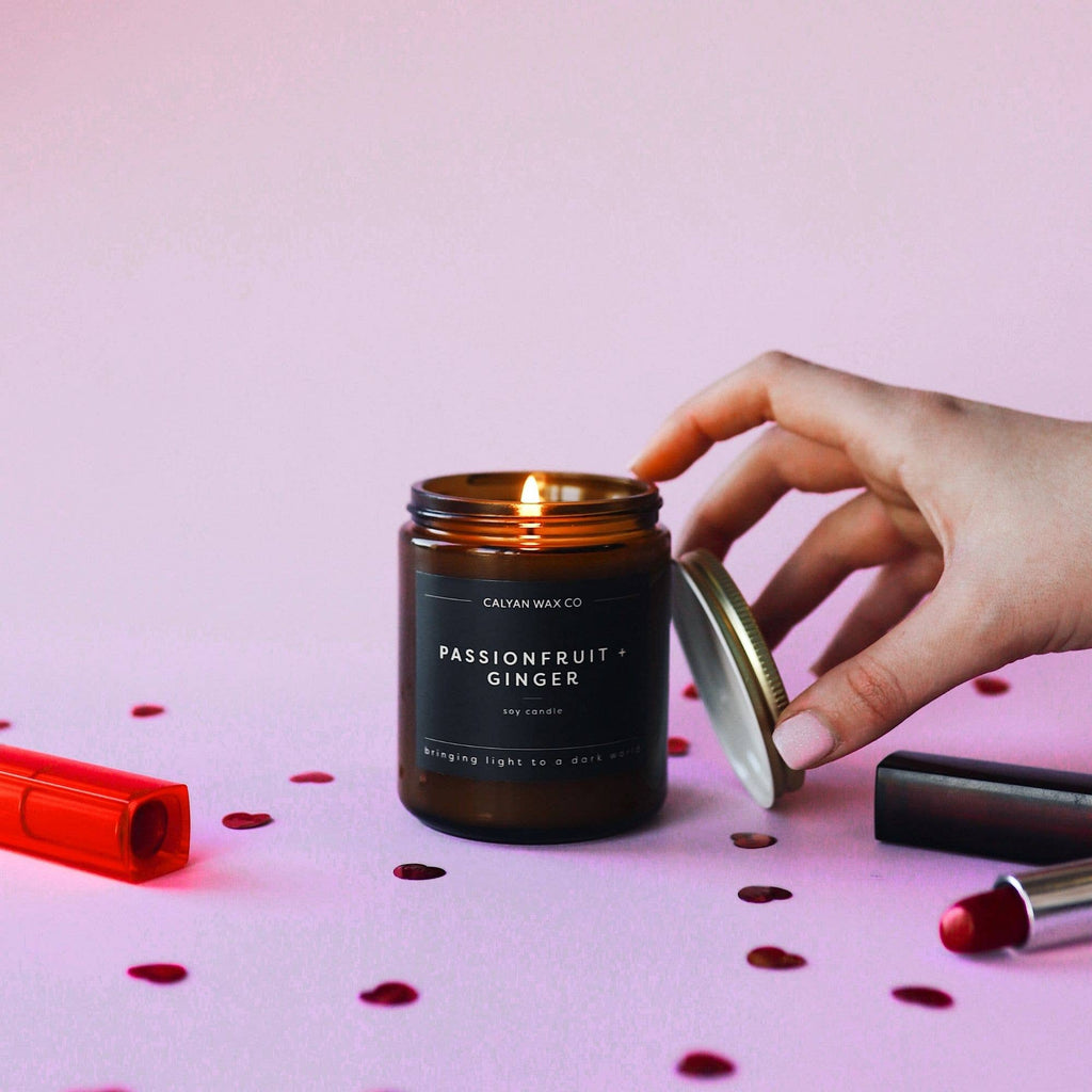 Passionfruit + Ginger - Amber Jar Soy Candle