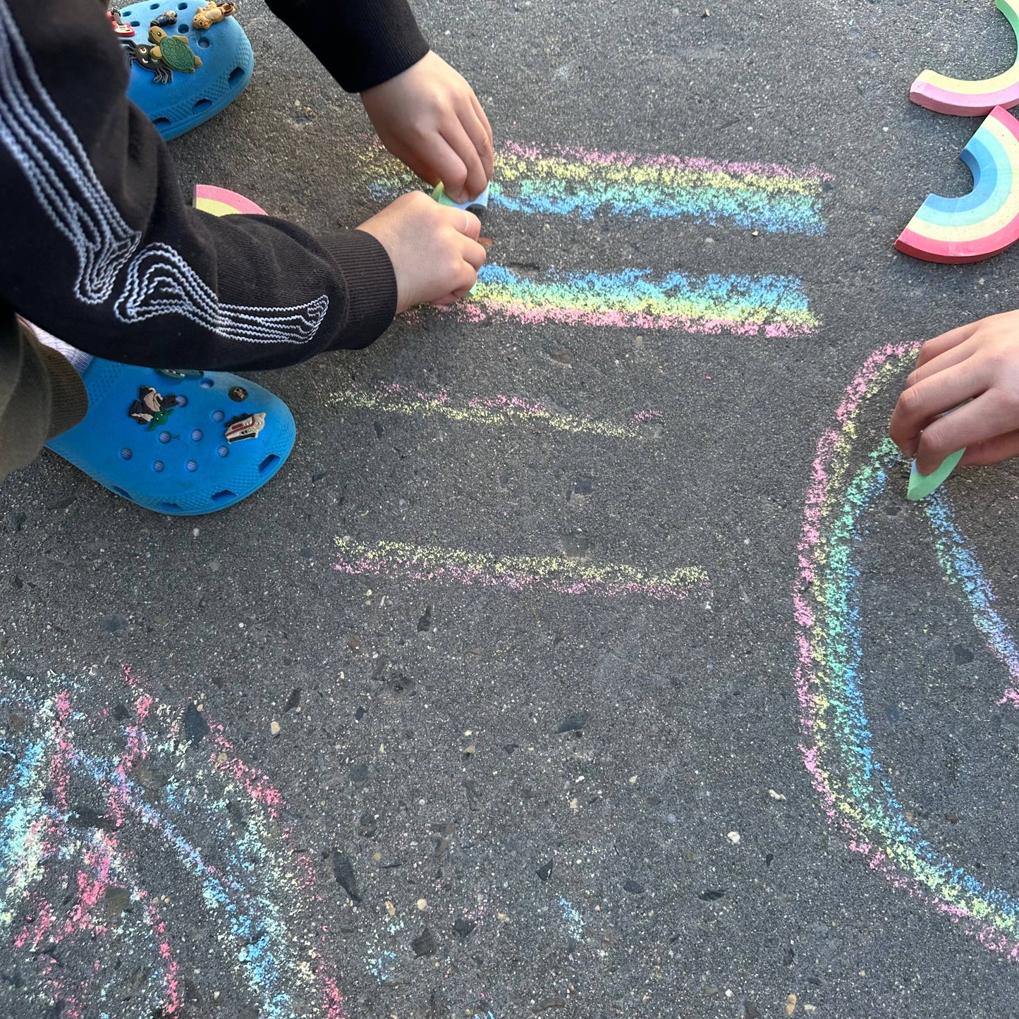 Double Rainbow Connection Sidewalk Chalk