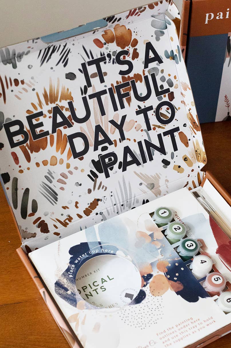 Red, White, & Bloom Paint-By-Numbers kit