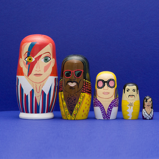 70s Men of Pop Wooden Nesting Doll Sets