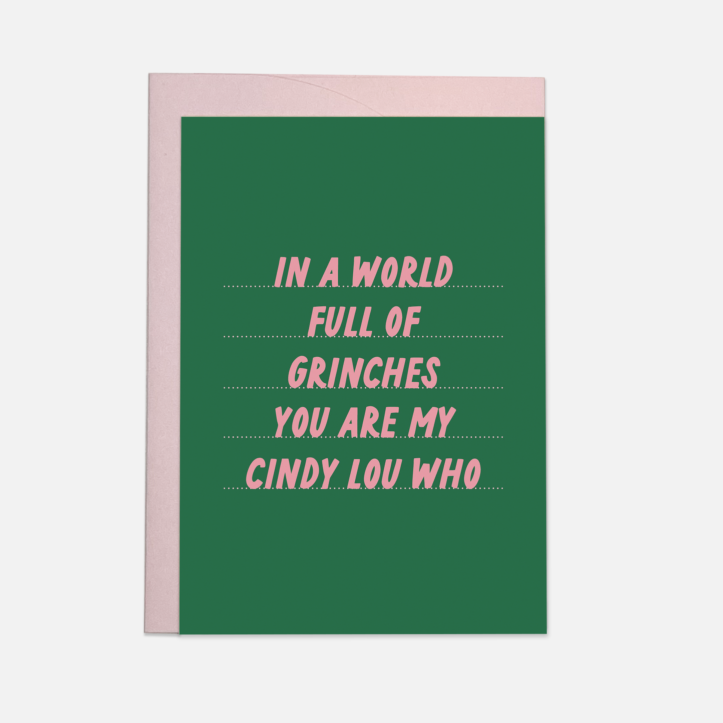 World full of grinches - greeting card: Double folded