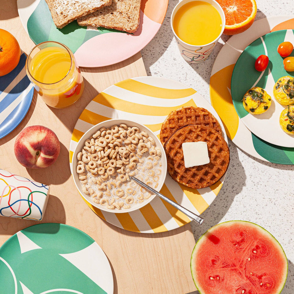 Bamboo Dinner Plate Set in Waves