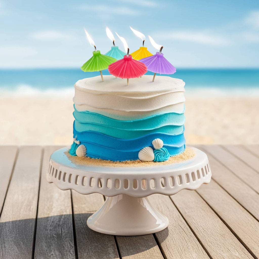 BEACH PARTY Umbrella Candles - Set of 5