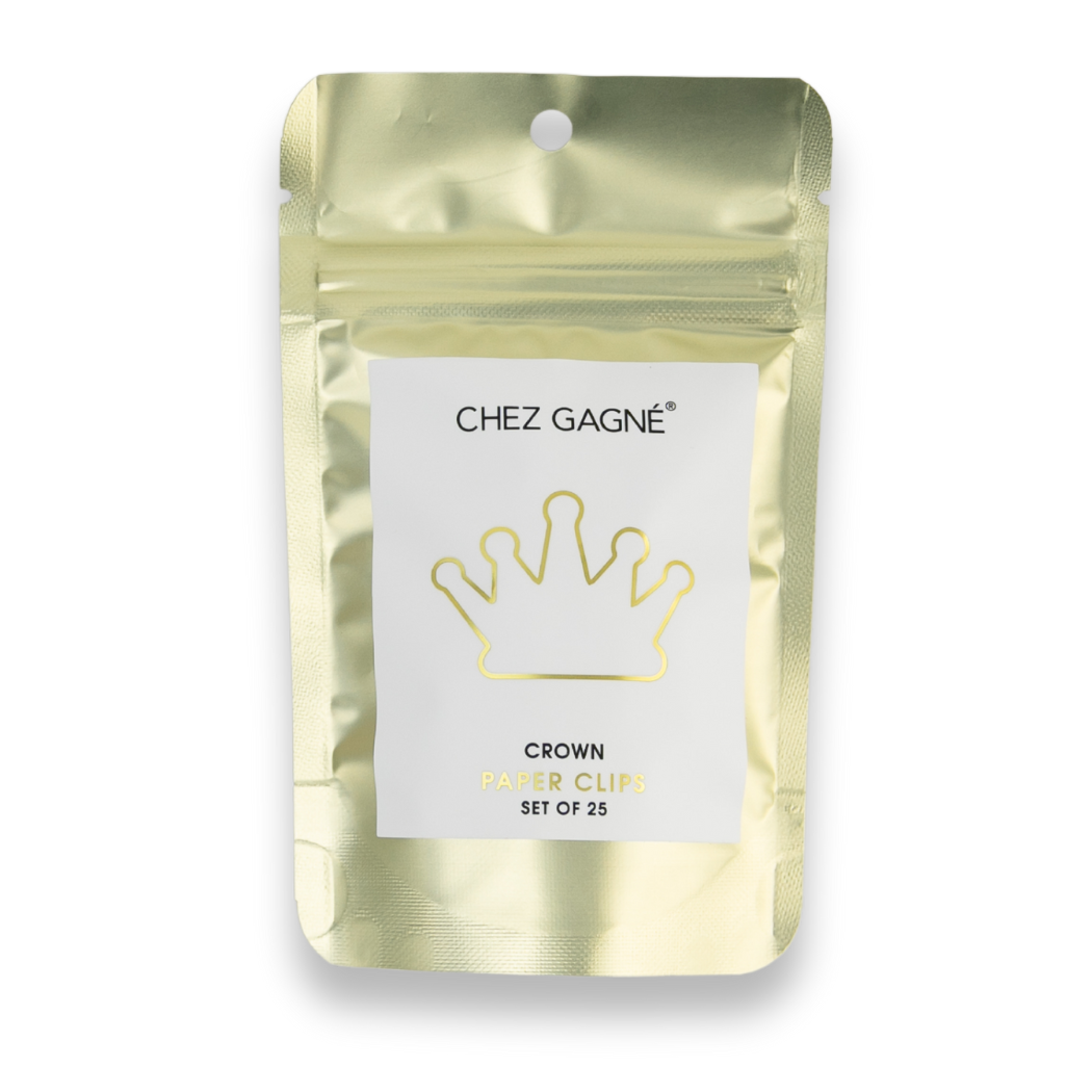 Crown Gold Plated Paper Clips - Pack of 25