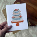 "Congrats on your wedding day" Wedding Cake With Banner Card