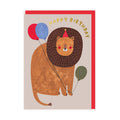 Happy Birthday Lions with Balloons Card