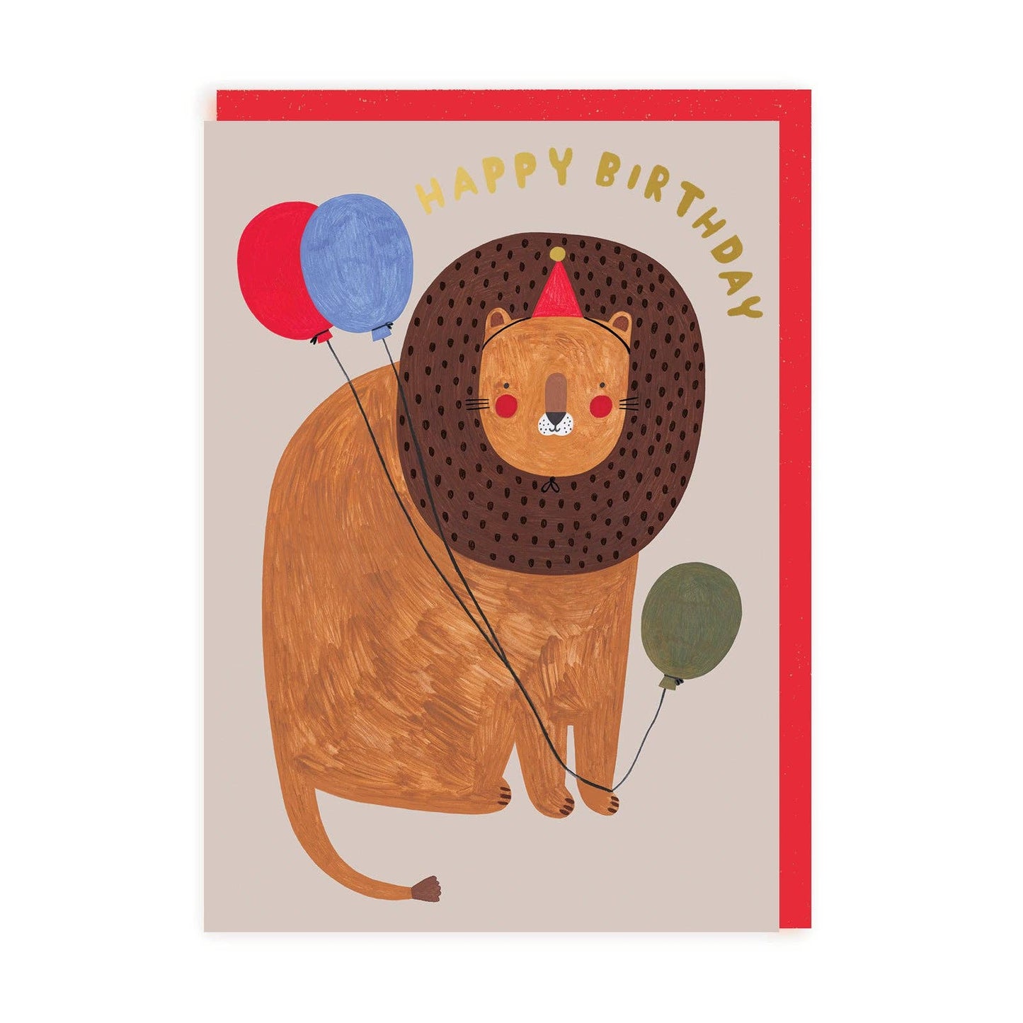 Happy Birthday Lions with Balloons Card