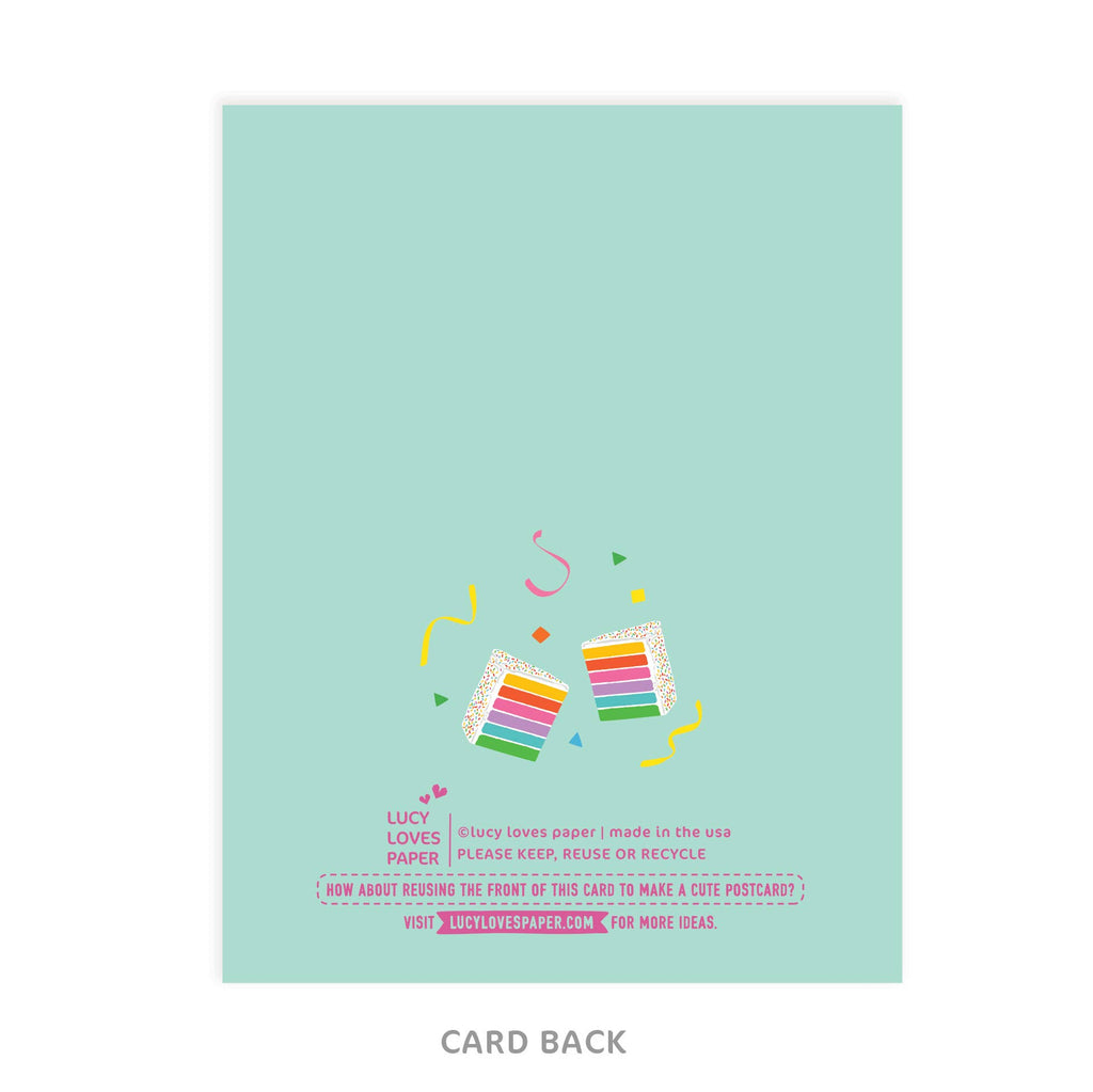 Super Duper Happy Birthday Card | Rainbow Cake Girl