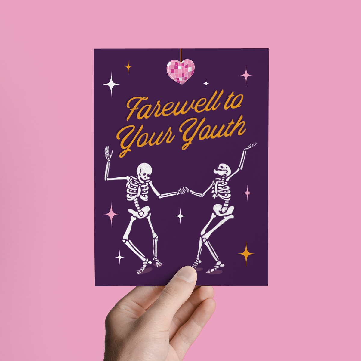 Farewell To Your Youth, Skeleton Birthday Greeting Card