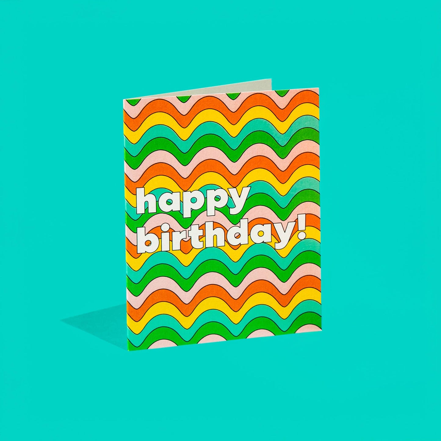 Wavy Happy Birthday Greeting Card