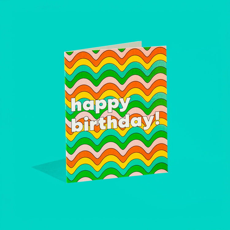 Wavy Happy Birthday Card