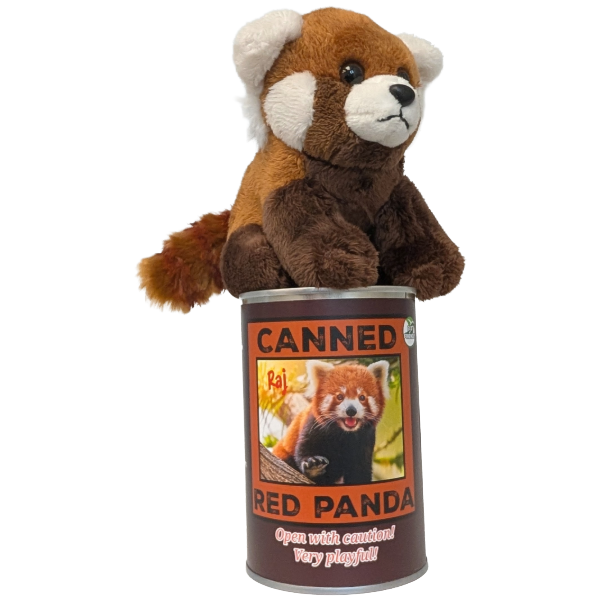 Canned Red Panda | Stuffed Animal Zoo Plush w/ Jokes