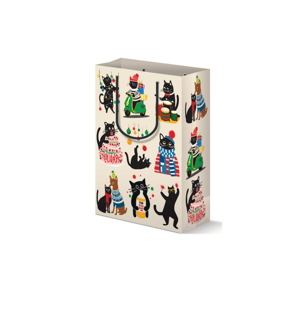 Holiday Gift Bag - Christmas Cats