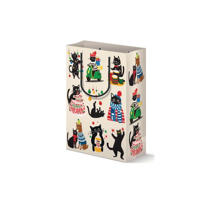 Holiday Gift Bag - Christmas Cats
