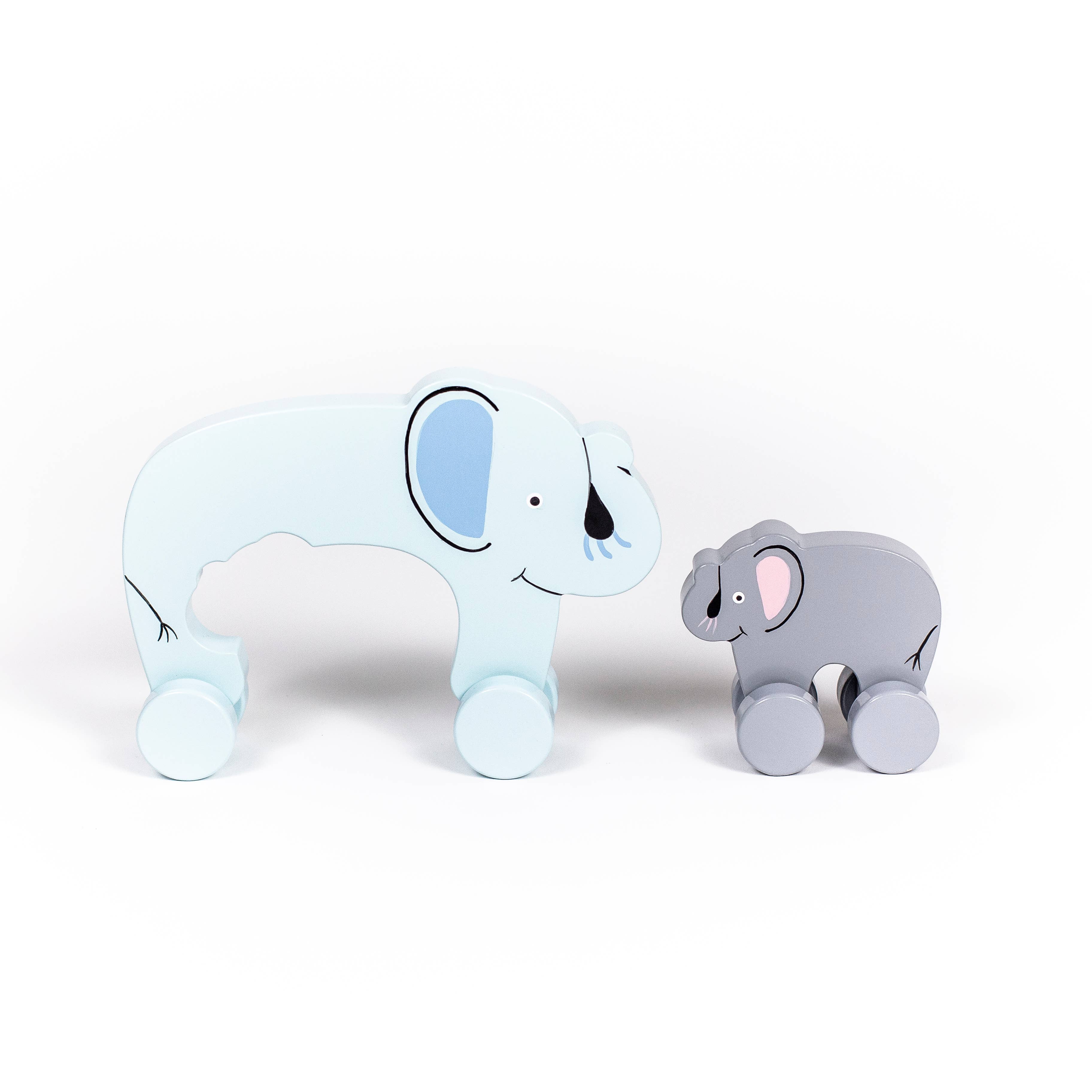 Elephant Big & Little Wooden Roller