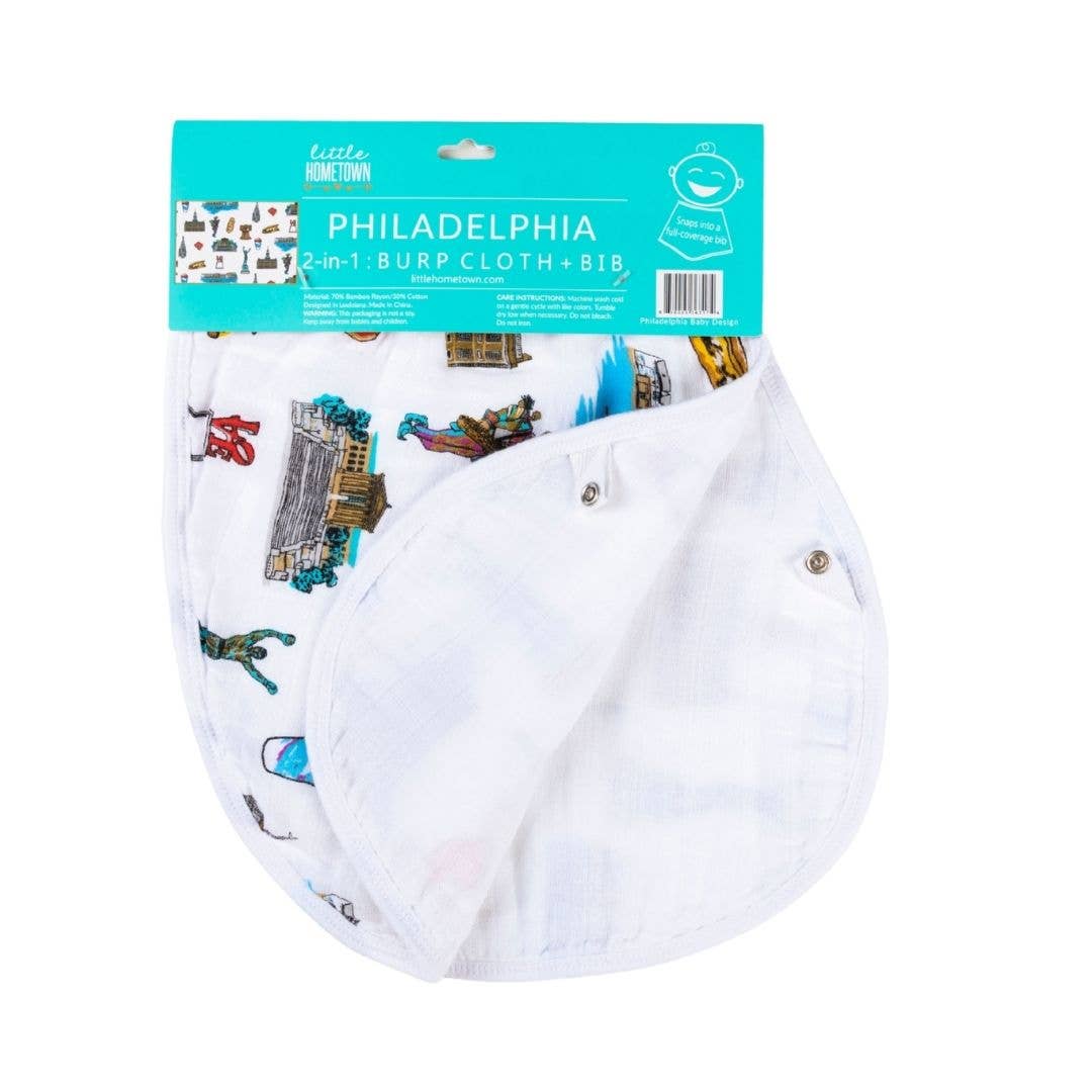 Philadelphia Baby: 2-in-1 Burp Cloth and Bib (Unisex)