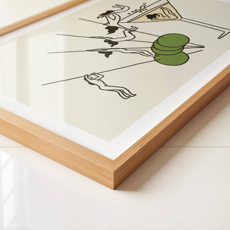 "Pole Vault" Vintage Martini Wall Art Print: 11 x 14