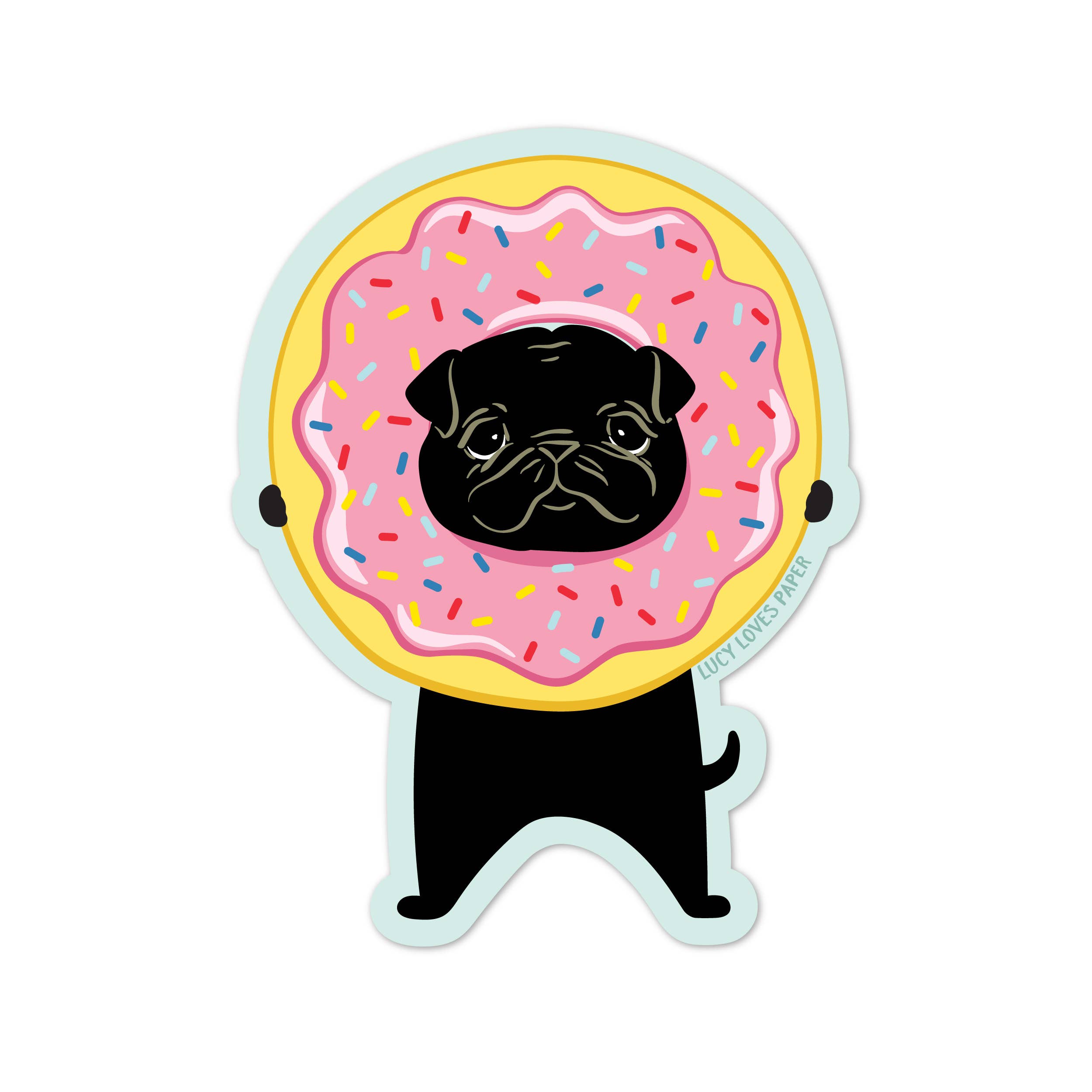 Pink Dog Donut Sticker