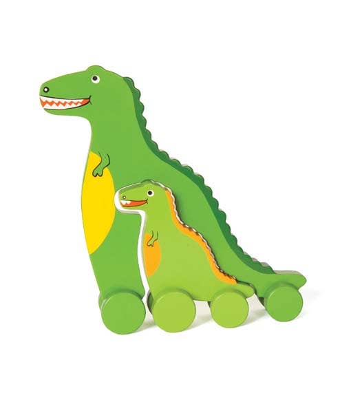 T Rex Dino Big & Little Wooden Roller