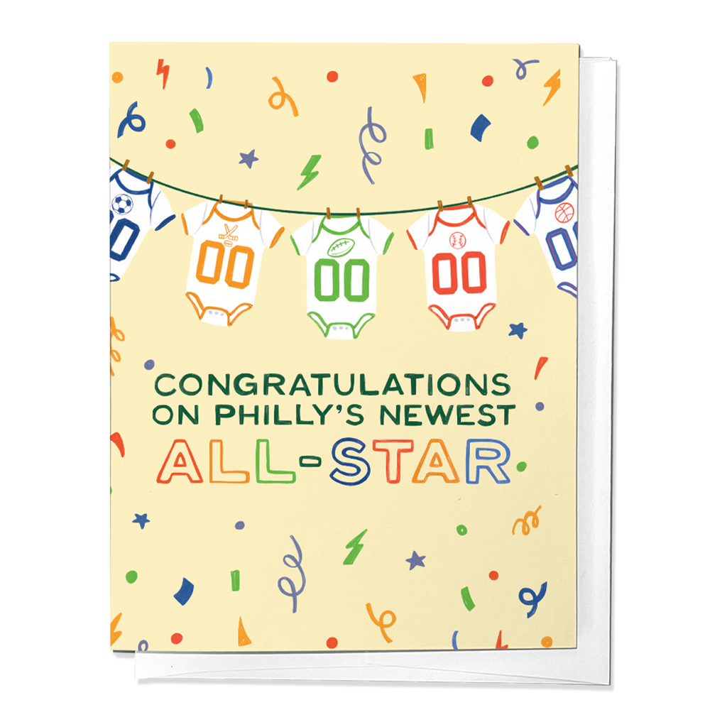 Philly's Newest All-Star Newborn Baby Congrats Greeting Card