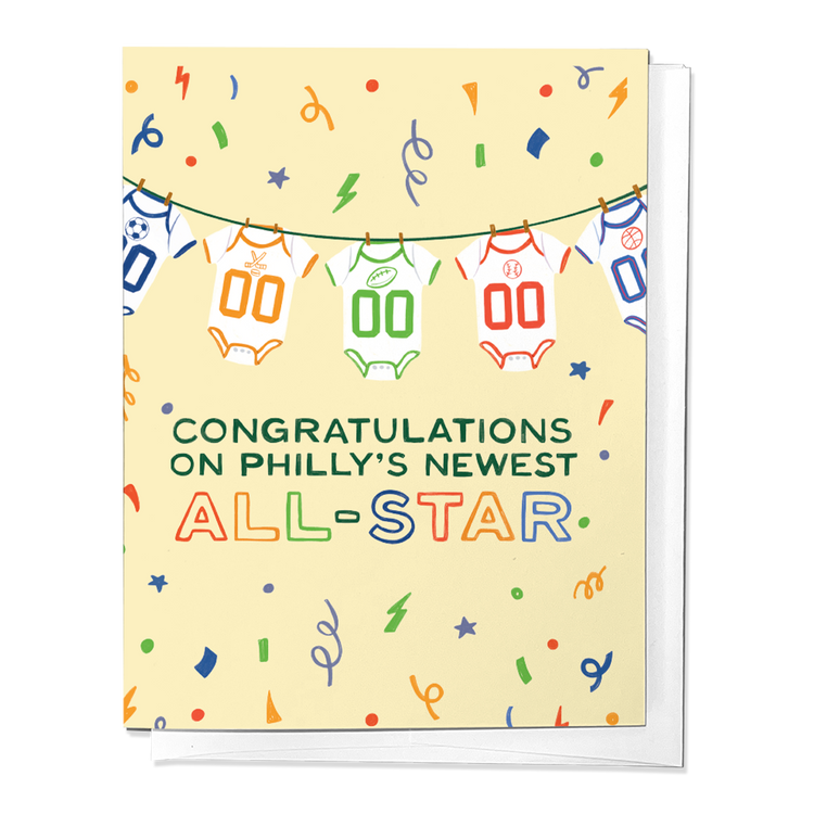 Philly's Newest All-Star Newborn Baby Congrats Greeting Card