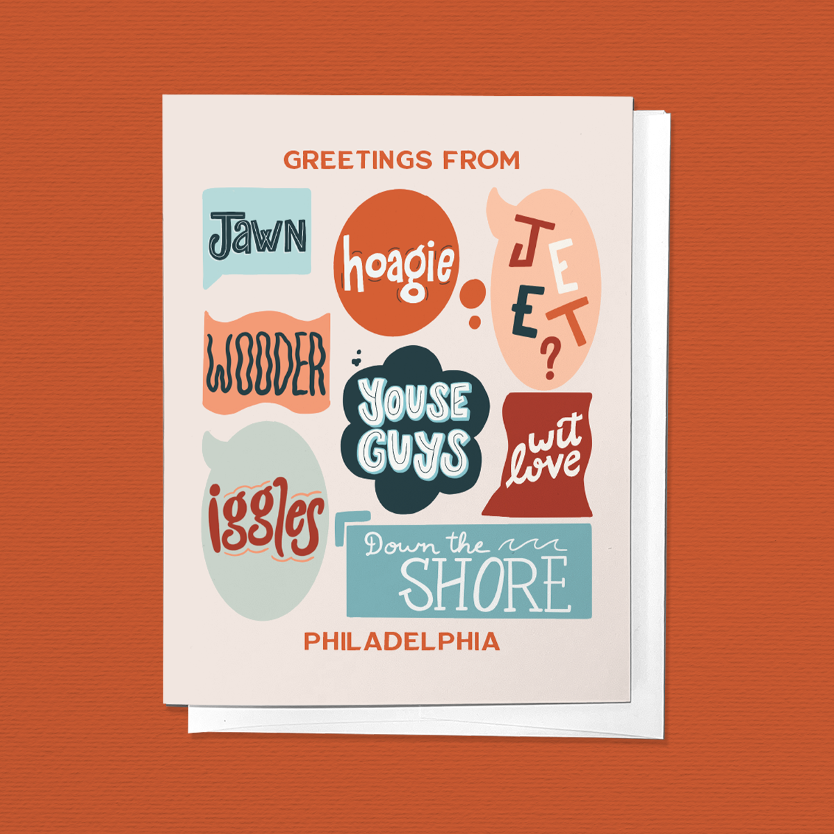 Greetings from Philadelphia Slang Greeting Card