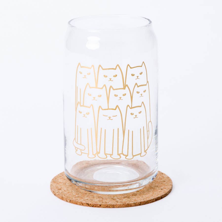 Cat Beer Can Glass: 16 oz can shaped glass