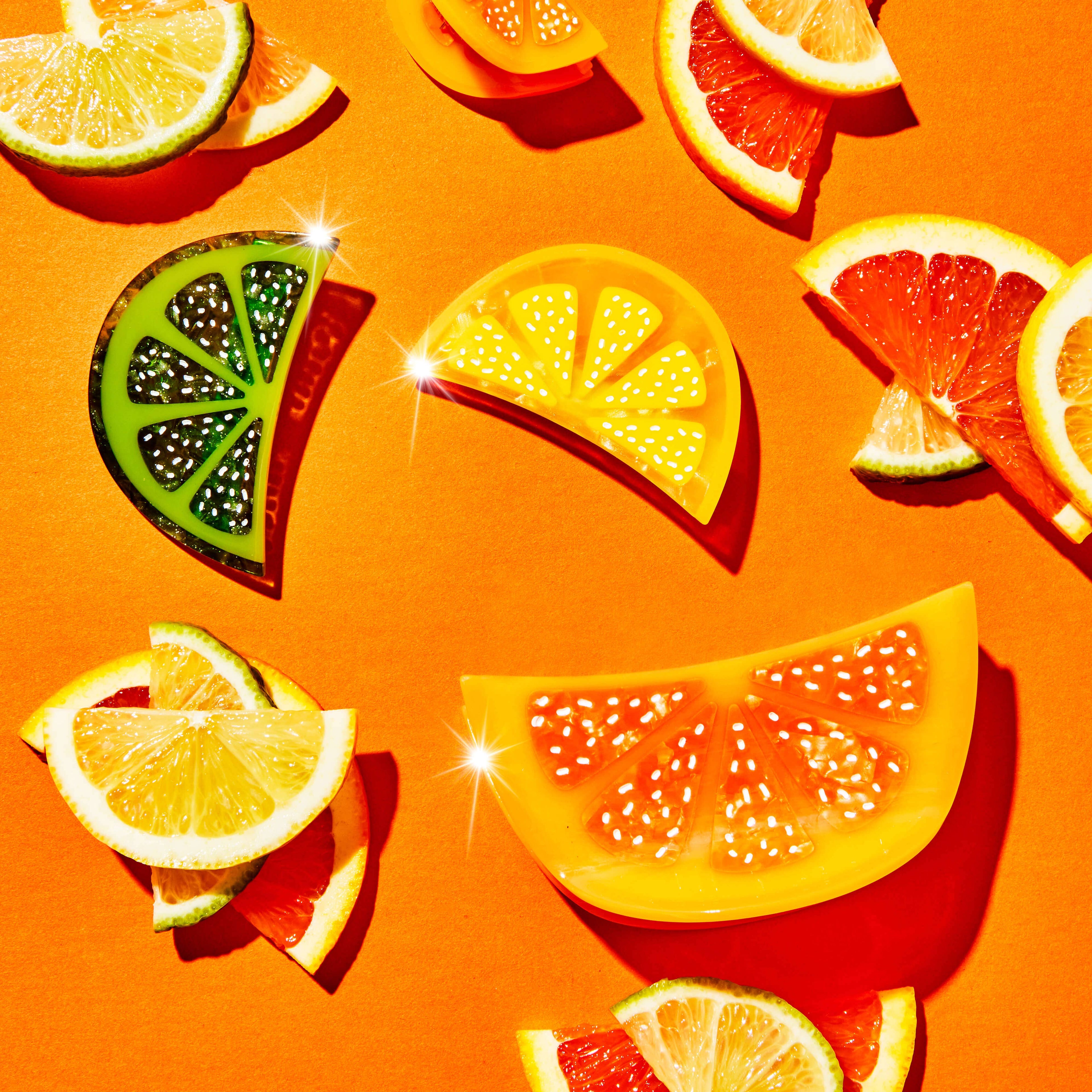 Mini Orange Slice Hair Claw Clip