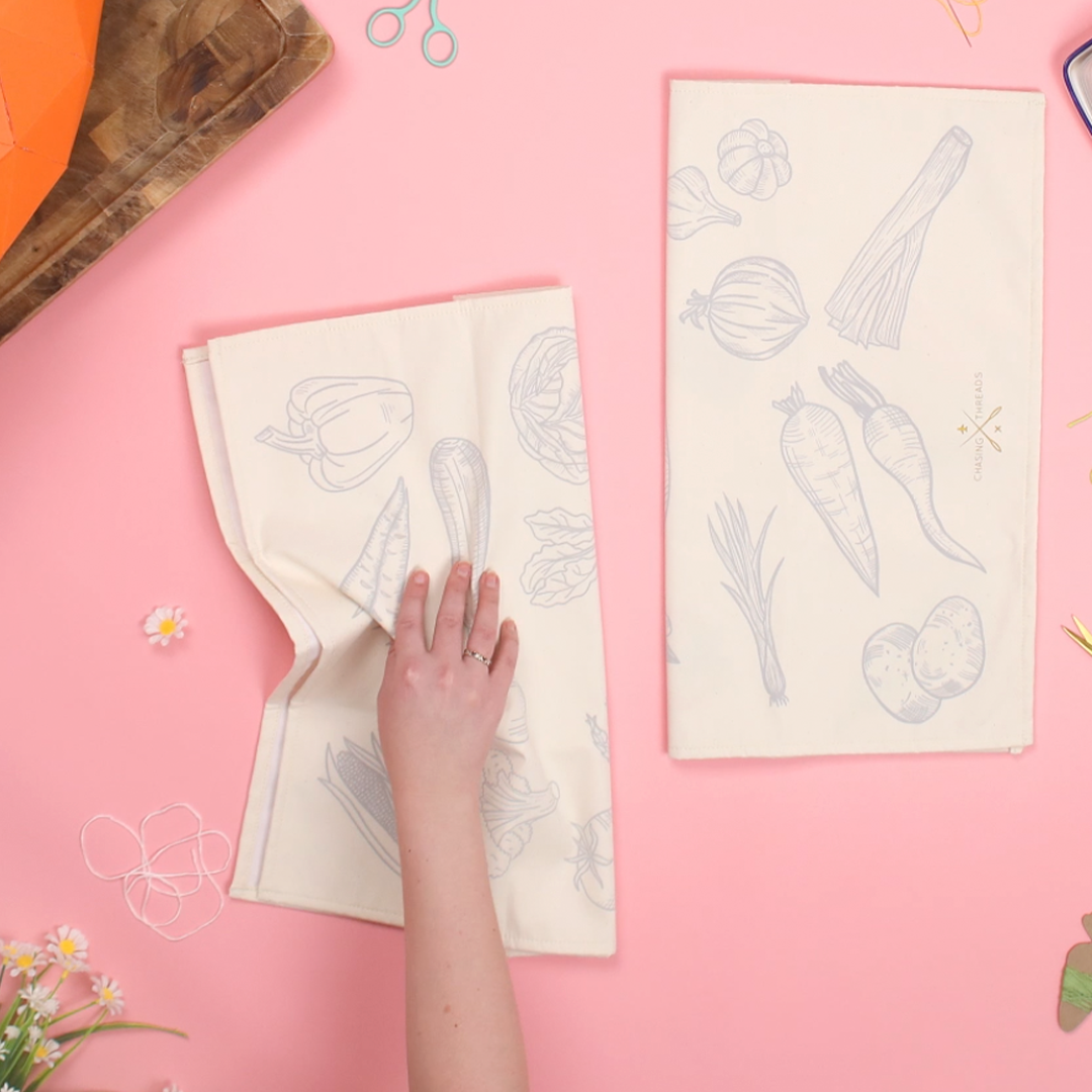 Stitch Your Vegetables Tea Towel