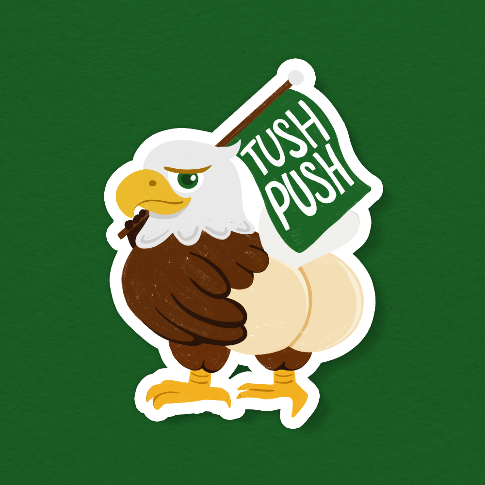 Tush Push Butt Philadelphia Eagles Football Vinyl Sticker