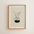 Pour Over Coffee & Mermaid Minimal Art Print: 5x7