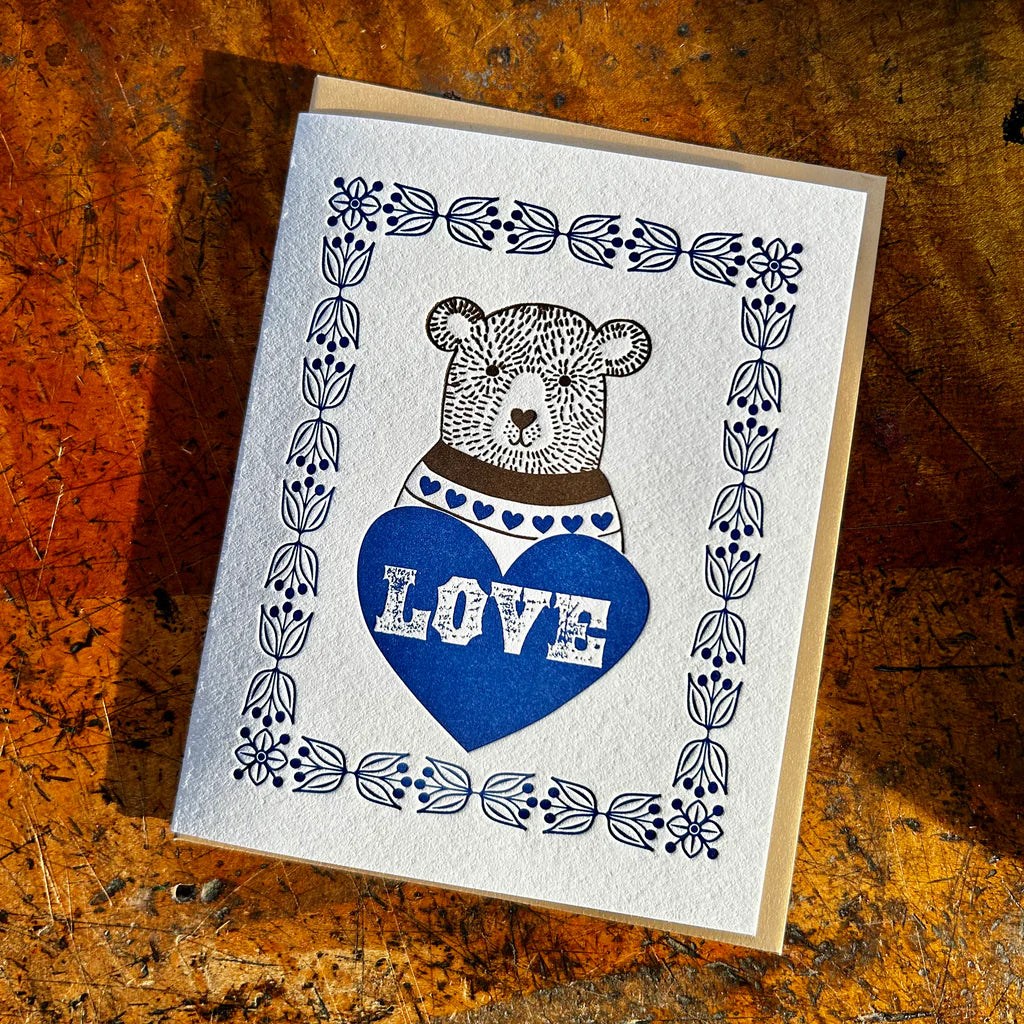 Bear Folk Heart Card