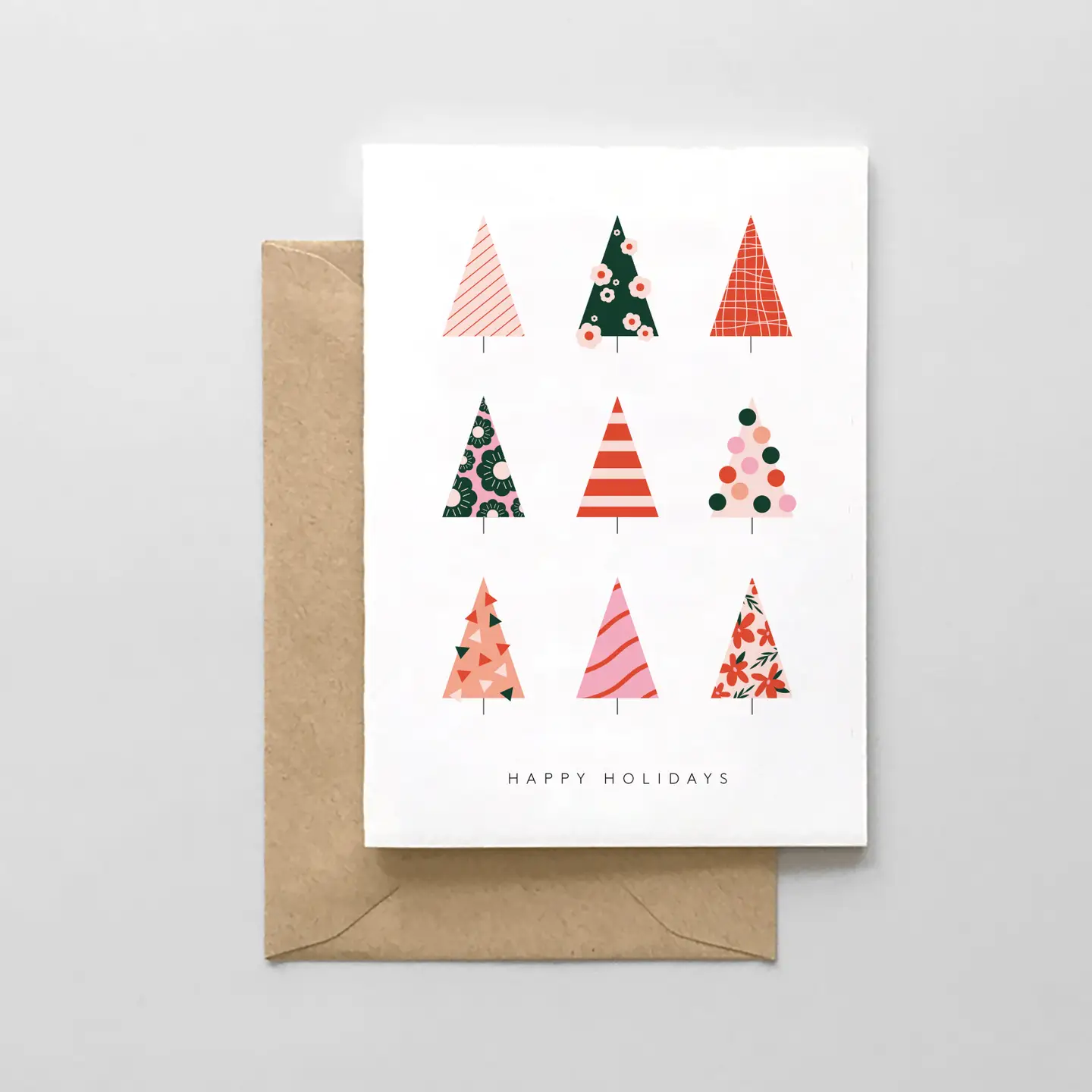 Happy Holidays Modern Christmas Tree Card