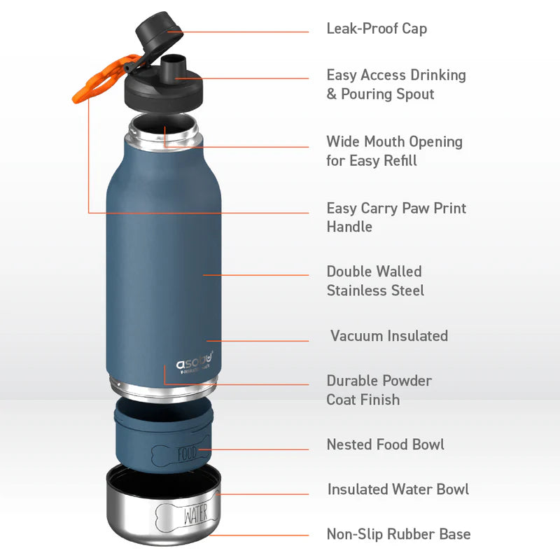Barky Water Bottle Blue