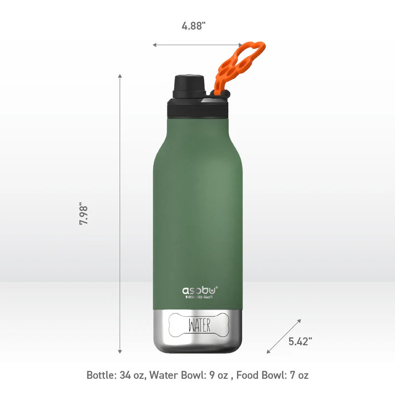 Barky Water Bottle Green