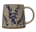 Blue Botanical Stoneware Mug