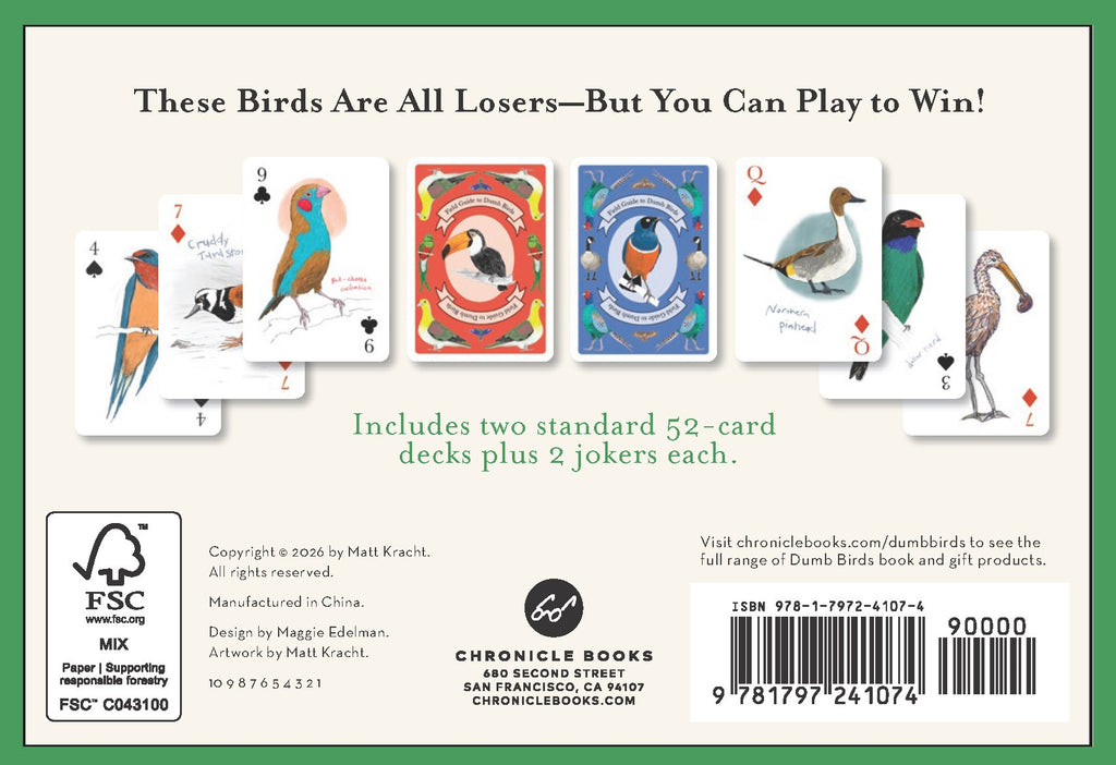 The Field Guide to Dumb Birds Playing Cards: 2-Deck Set