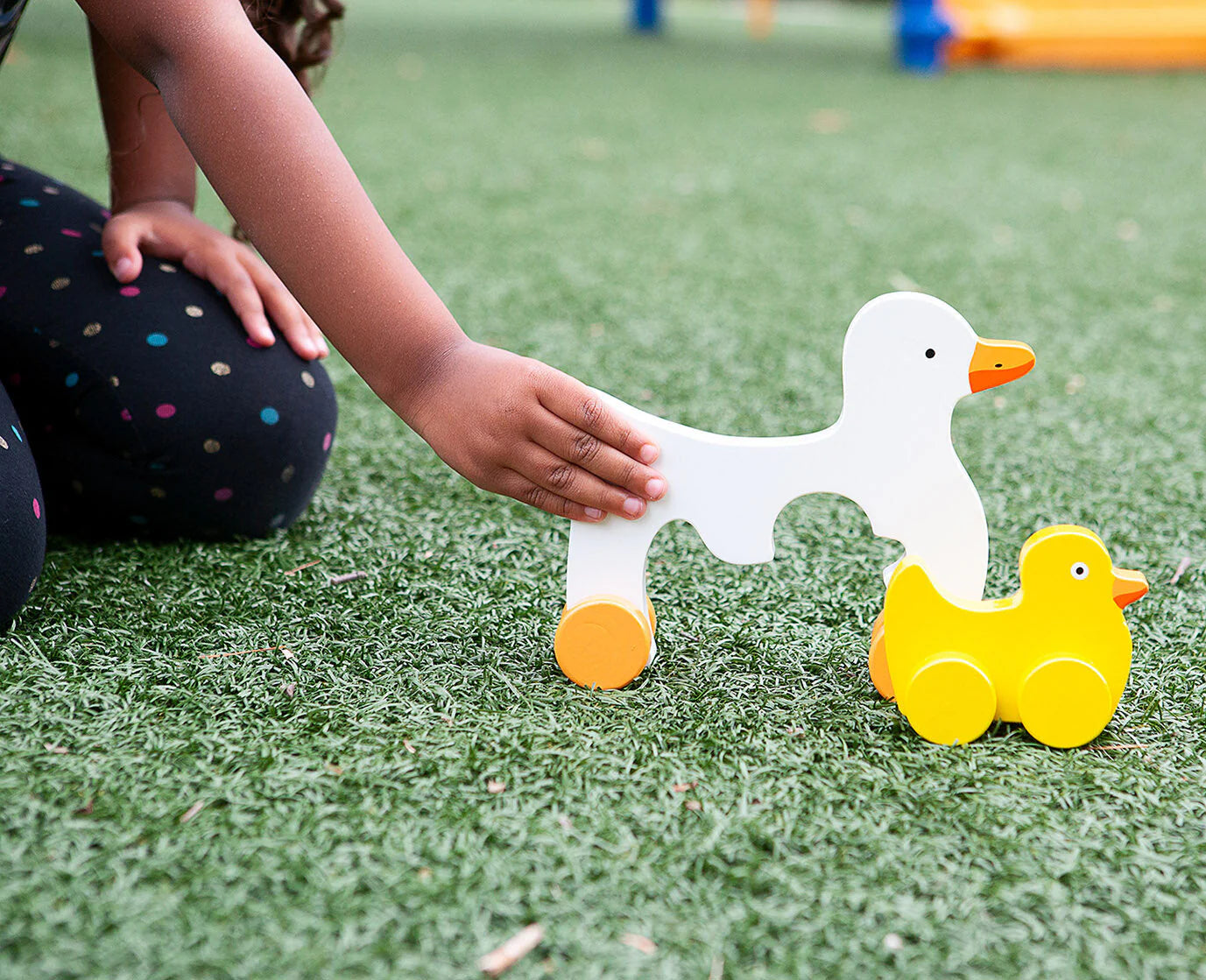 Duck Big & Little Wooden Roller