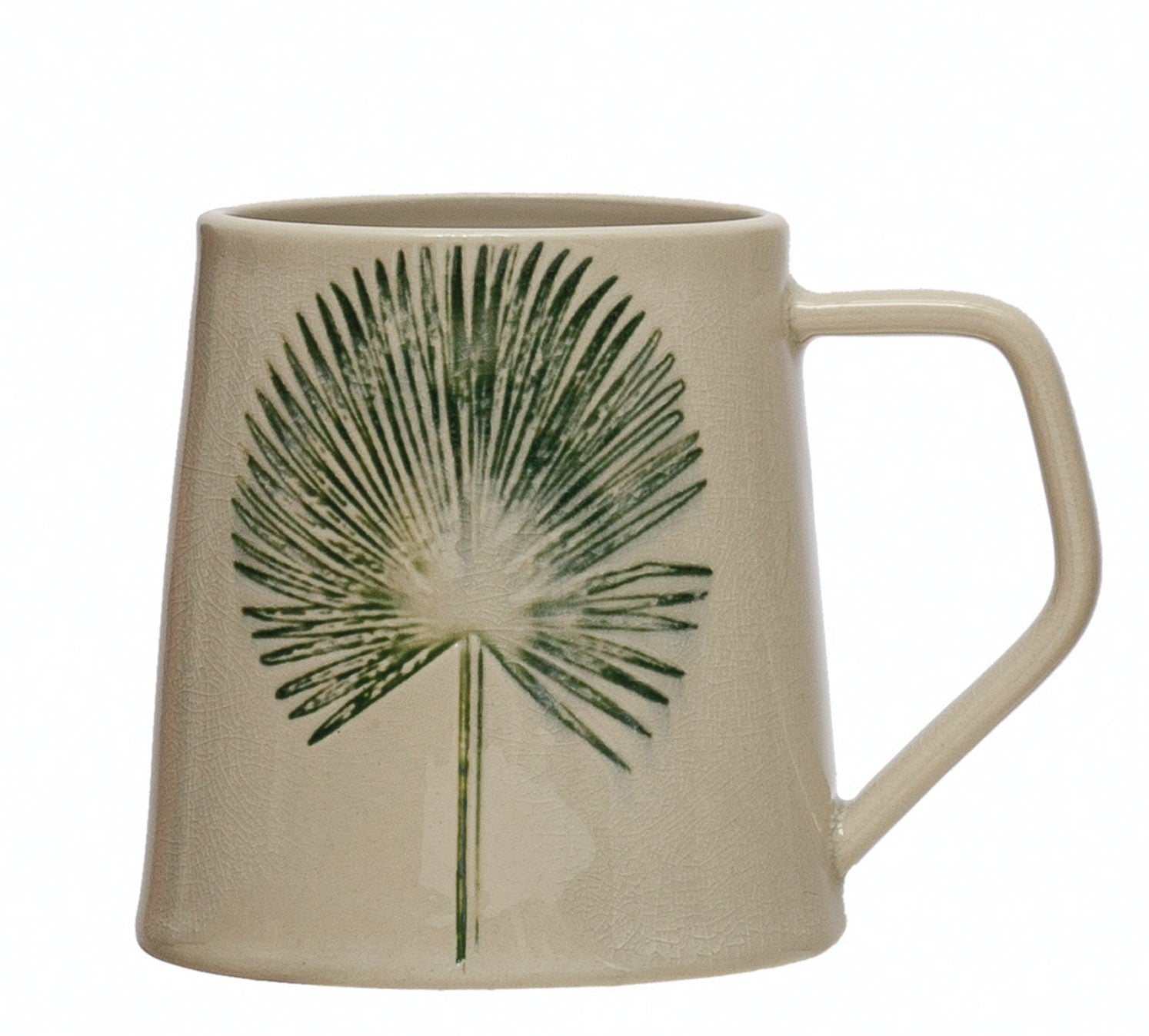 Stoneware Mug with Leaf