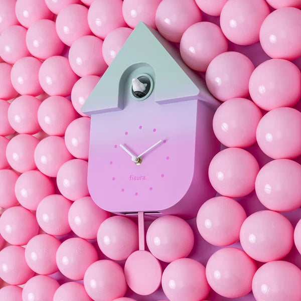 Green/Pink Gradient Cuckoo Clock
