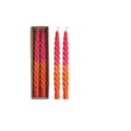 Twisted Taper Candle Pair - Fuchsia
