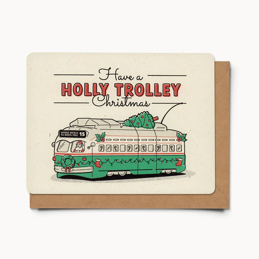 Have a Holly Trolley Christmas Card