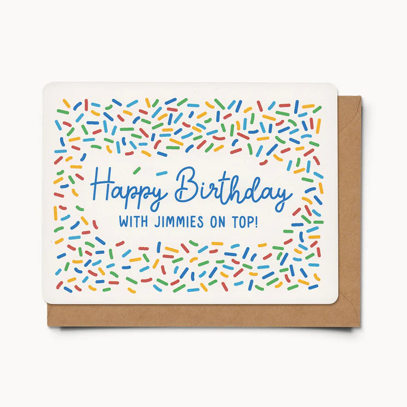 Happy Birthday with Jimmies on Top Card