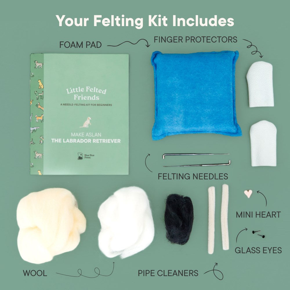 Little Felted Friends: Labrador Retriever: Dog Needle-Felting Beginner Kit