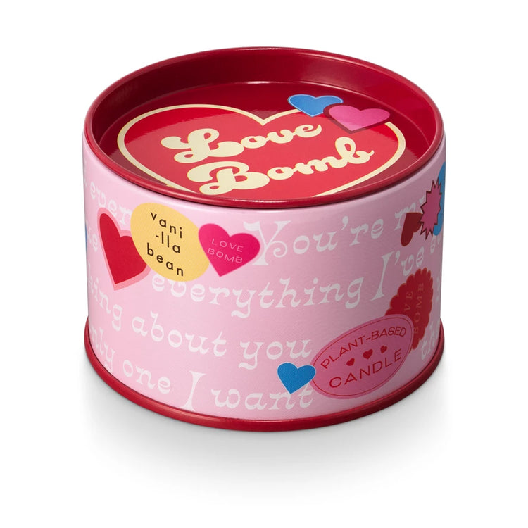 Love Bomb Twisted Tin Candle