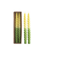 Twisted Taper Candle Pair - Yellow & Green