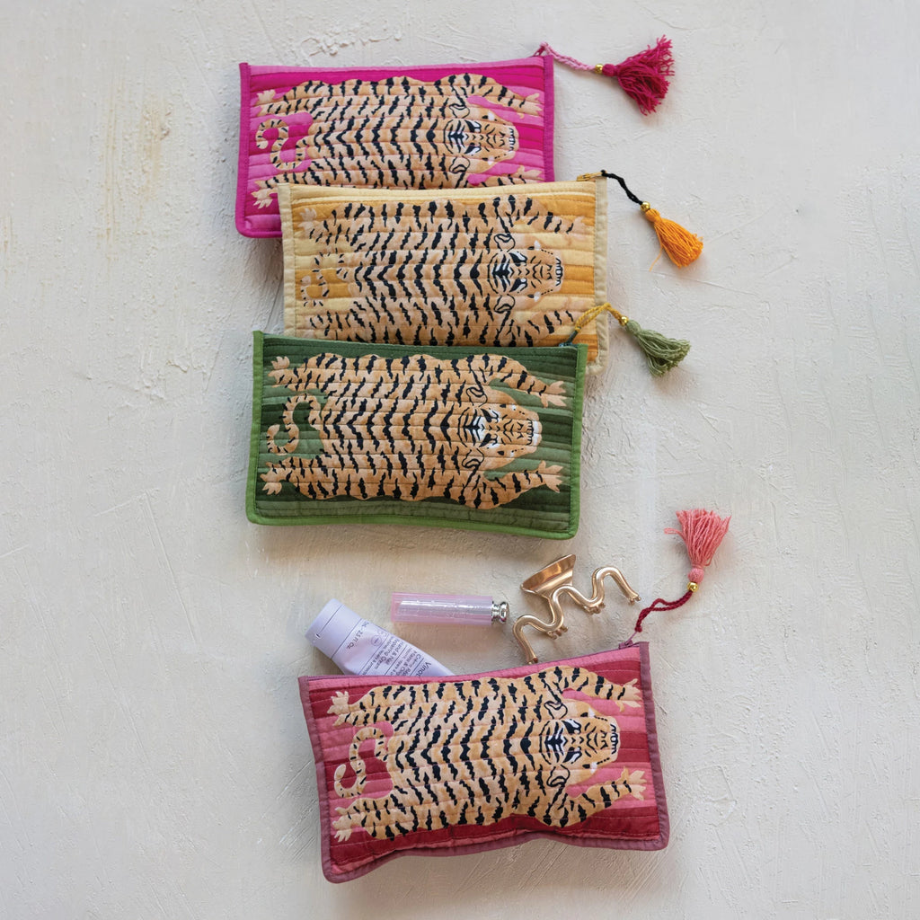 Multicolor Tiger Zip Pouch