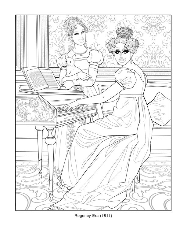 Trixie and Katya Coloring Through History
